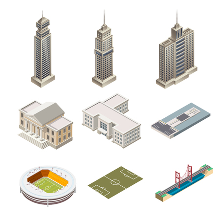 Skyscrapers and building isolatedのイラスト素材