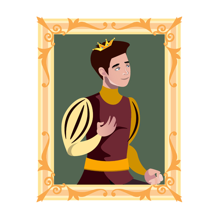 The portrait of Prince in golden frame.のイラスト素材