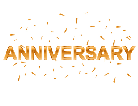 Gold anniversary text om white backgroundのイラスト素材