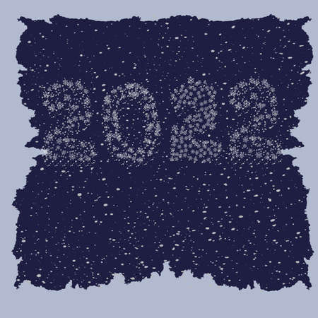 2022 new year consisting of snowflakes