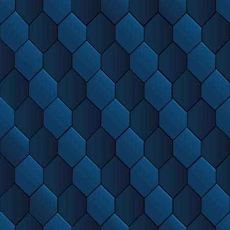 Dark blue pentagonal tech vector abstract vector background.のイラスト素材