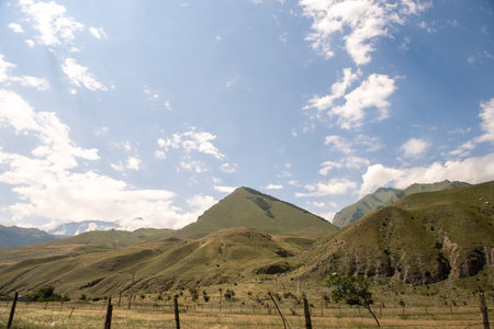 High mountains and nature on the Georgian Military roadの写真素材