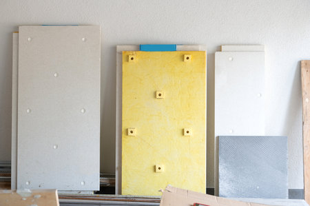 Plates for sound insulation of walls in the room. Drywall for wall mounting. soundproof panel systemの写真素材