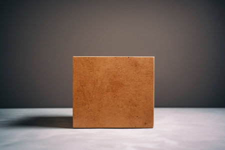 Square cardboard box with lid. The layout of a gift box for needlework. Recycling boxの素材