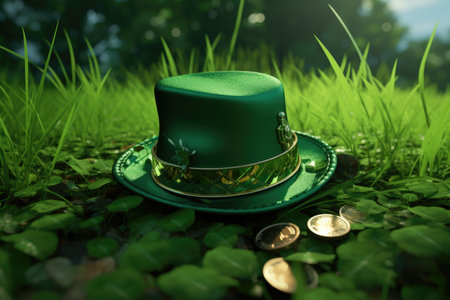 Green clover leaves with space for text. St. Patrick's Dayの素材