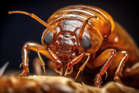 Detailing of the bed bug, macro photography. Miteの素材