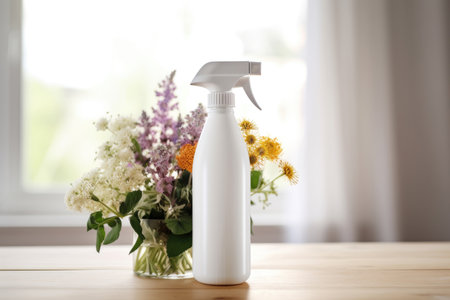 Layout of a bottle with a spray bottle, a place for textの素材