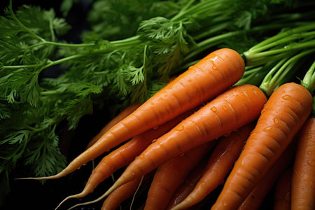 Fresh juicy carrot with leaves, harvesting conceptの素材