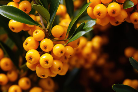 Ripe Chinese yellow lemongrass, yellow shrub with leavesの素材