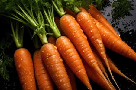 Fresh juicy carrot with leaves, harvesting conceptの素材