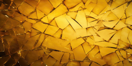 Banner with yellow broken glass, texture, background imageの素材