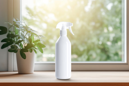 Layout of a bottle with a spray bottle, a place for textの素材