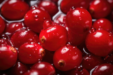 Cranberry berries in close-up, cooked for sauceの素材