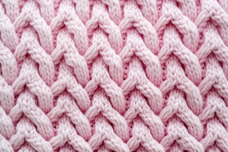 Macro photography of the texture of a knitted pattern in close-up pink, warm clothesの素材