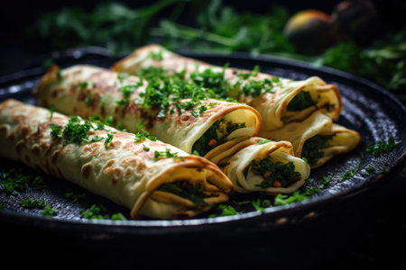 Broccoli and Cheese Stuffed Crepes.の素材