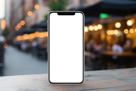 A smartphone with a white screen, a place for textの素材