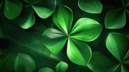 Shamrocks on a green background celebrate St. Patrick's Day, background imageの素材