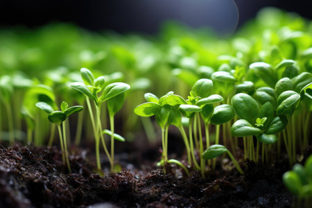Microgreens, sprouts in the soilの素材