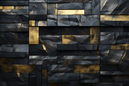Abstract stone background in gold and black, natural backgroundの素材