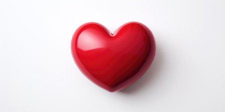 A red heart isolated on a white backgroundの素材