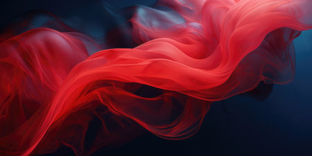 Flowing abstract red transparent silk , banner background imageの素材