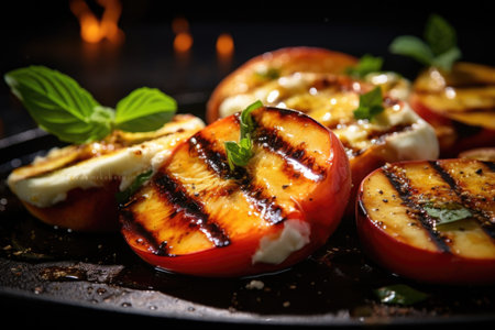 Grilled nectarines with mozzarellaの素材