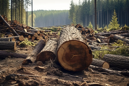 Forest cutting. Wood harvesting woodworking industryの素材