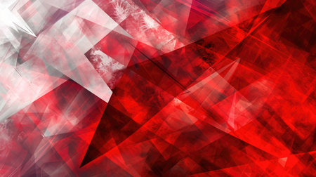 Modern abstract banner with red and white background design with texture layers of triangles and rhombusesの素材