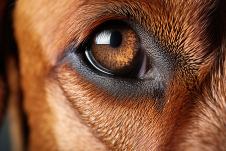 Red dog's eye close-upの素材