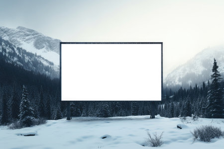 A large billboard stands near the road, a place for textの素材