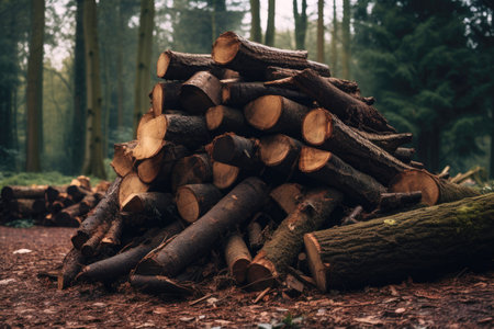 Forest cutting. Wood harvesting woodworking industryの素材