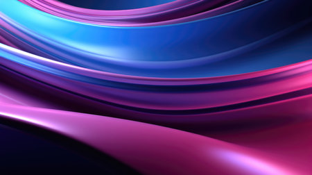Abstract futuristic background with glowing neon lines, waves moving at high speedの素材