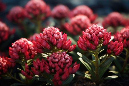 A bouquet of pink flowers in a field. Pink clover flowers in the field, medicinal plantsの素材