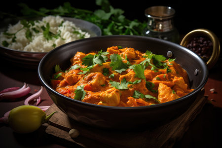 Indian dish, red curry with pork ribs, potatoesの素材