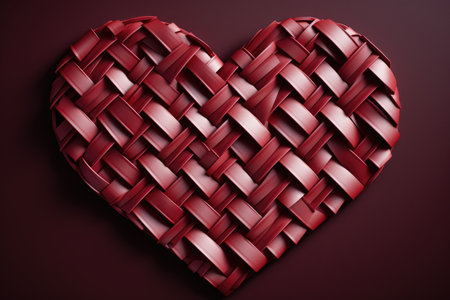 Red Heart, origami paper weaving techniqueの素材