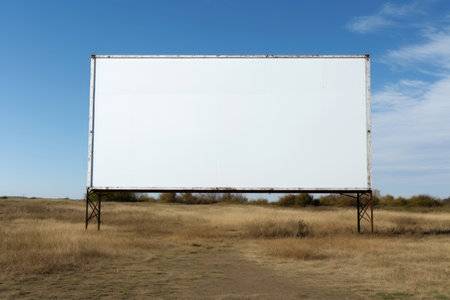A large billboard stands near the road, a place for textの素材
