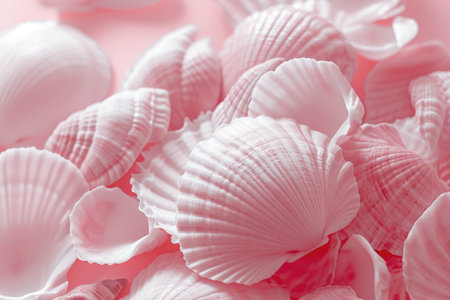 A pile of pink shells, background imageの素材