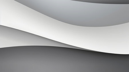 Gray-white abstract background, paper and vector layer element for presentation design.の素材