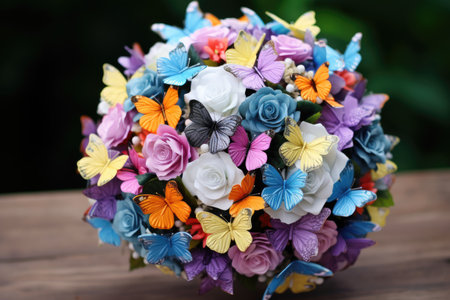 Bridal bouquet with butterfliesの素材