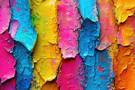Abstract oil painting with a rich texture of bold and colorful strokesの素材