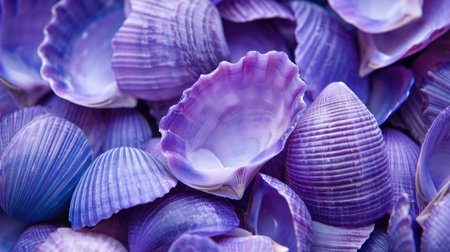 A pile of purple shells, beautiful, exquisiteの素材