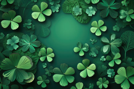 Lucky Shamrocks with Sparkling Bokeh Festive St. Patrick's Day Backgroundの素材