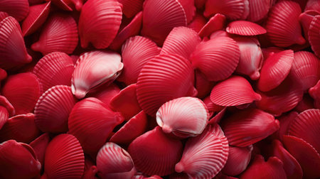 Close-up of a pile of red shells.の素材
