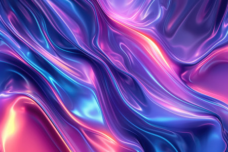 Fluid waves of iridescent colors with a mesmerizing, glossy effectの素材