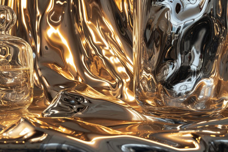 Artistic representation of molten gold and glass creating a mesmerizing textureの素材