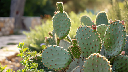 Cactus in nature, cactus grows in rocks and sandの素材