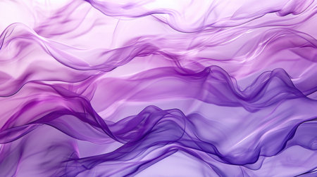 Silky texture of wavy purple and blue fabric in an abstract designの素材