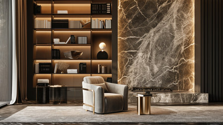 Modern Luxurious Interior with Marble Accentの素材