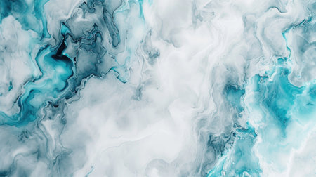 Swirling pattern of turquoise and white resembling marbleの素材