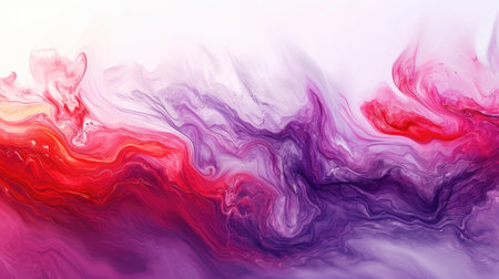 Horizontal transparent lilac and red liquid wavesの素材